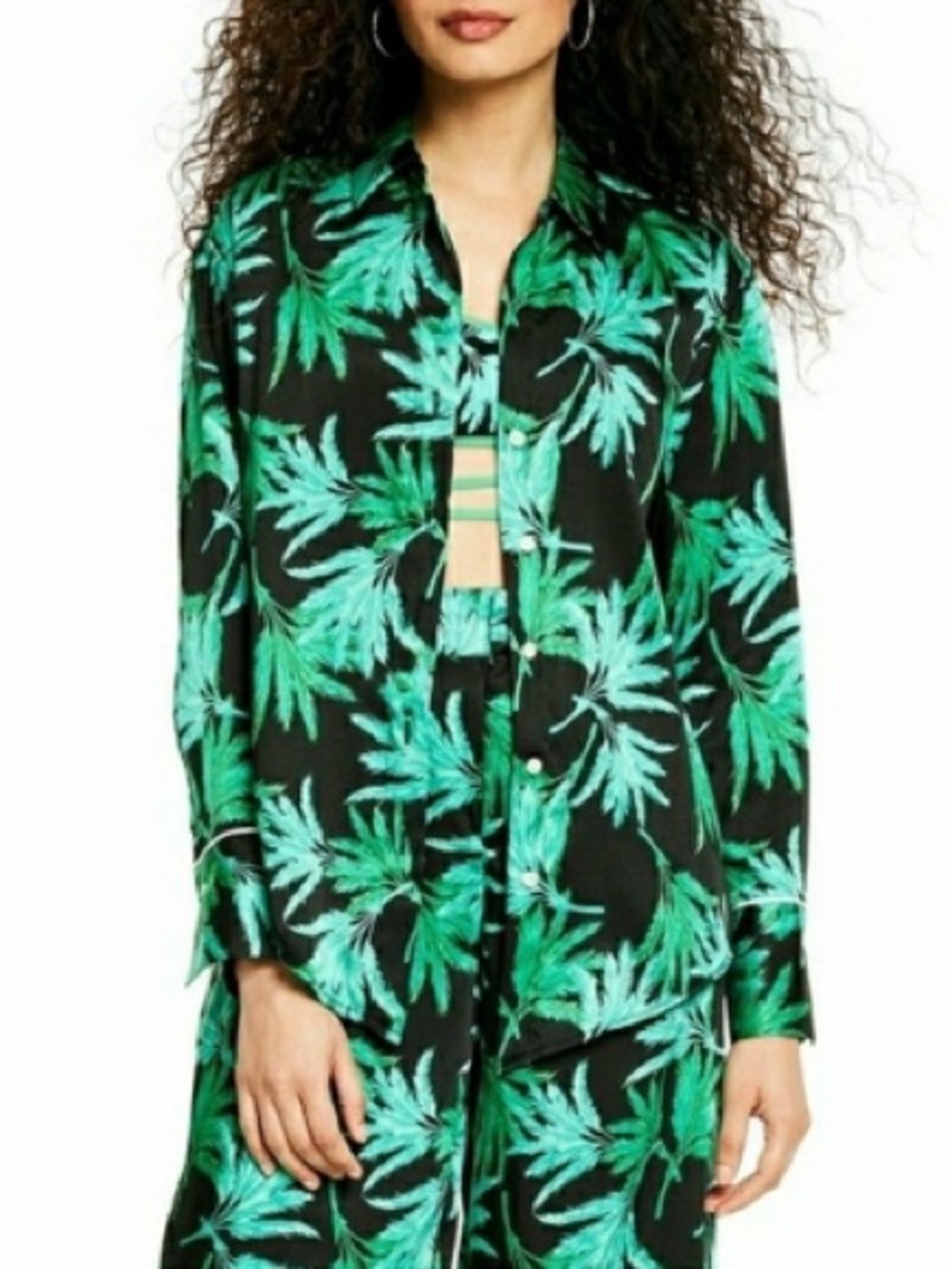 Fe Noel x Target Feathered Palm Long Sleeve Button Shirt